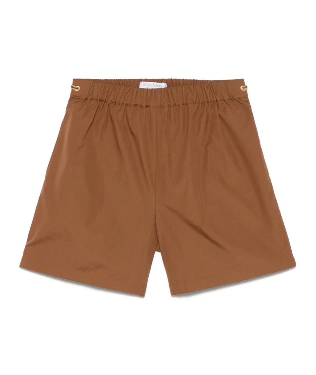 MAX MARA Коричневые хлопковые шорты, фото 1