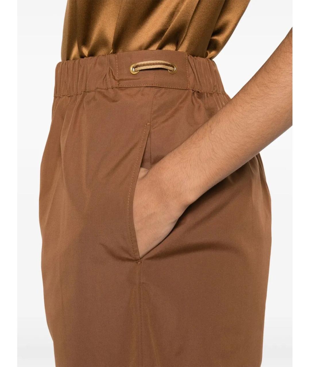 MAX MARA Коричневые хлопковые шорты, фото 4