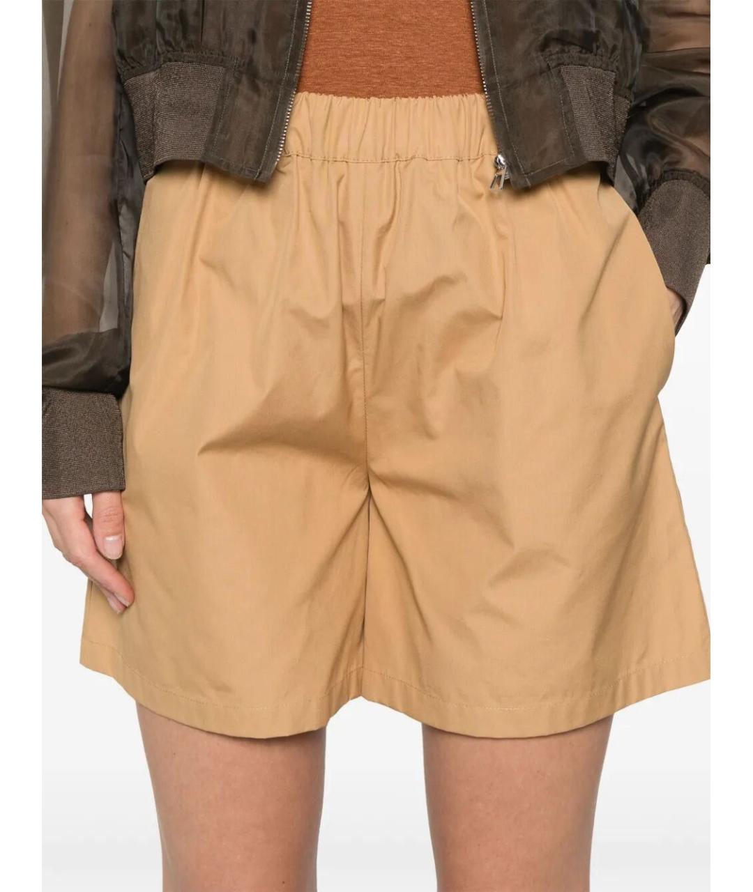 MAX MARA Бежевые хлопковые шорты, фото 5