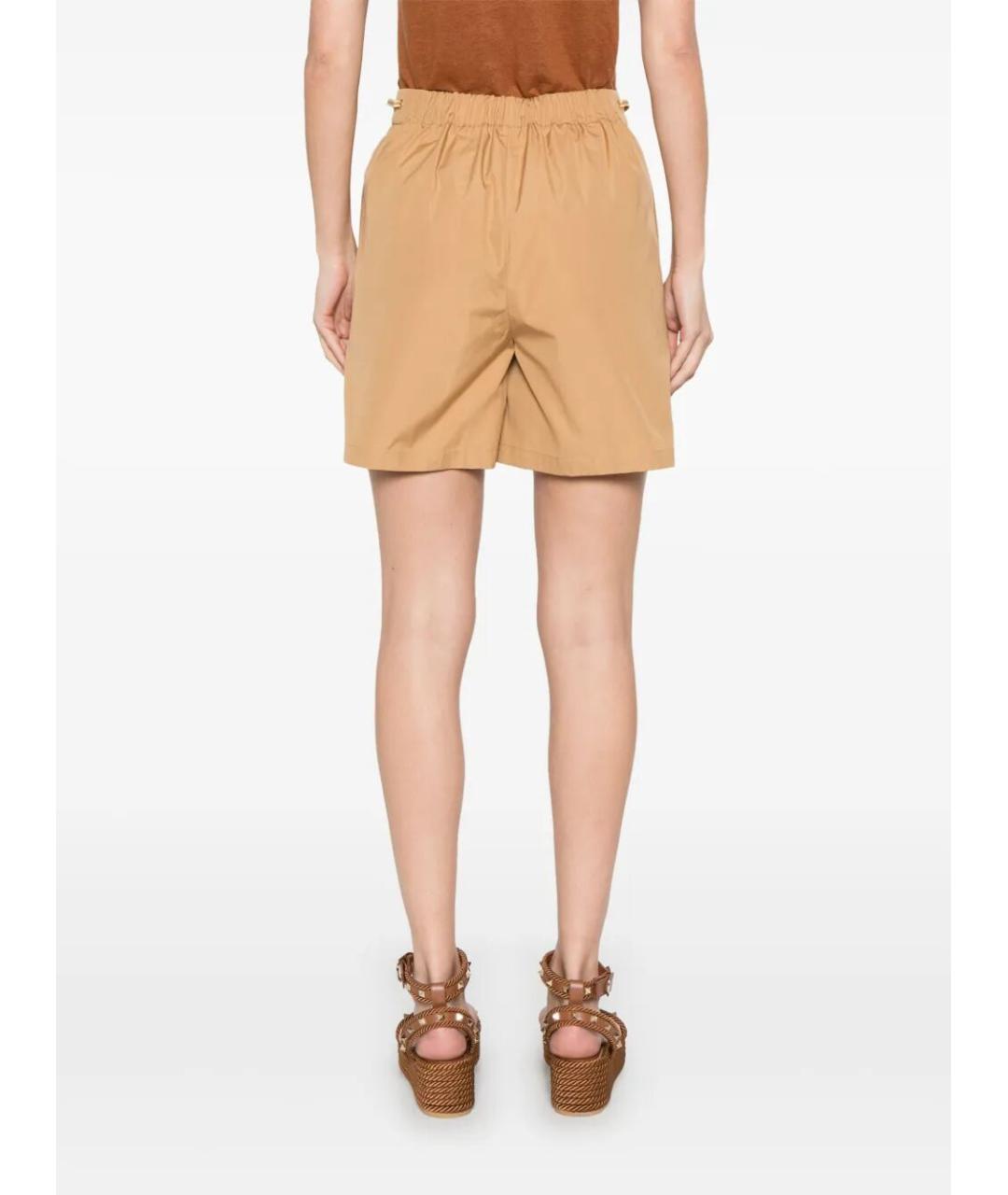 MAX MARA Бежевые хлопковые шорты, фото 4