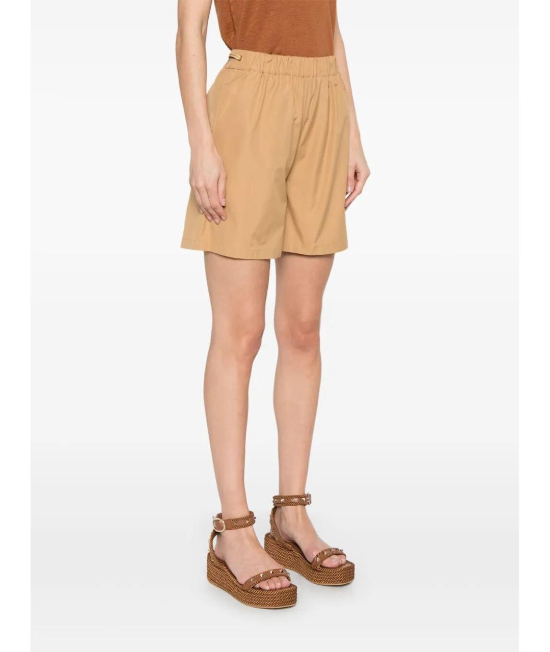 MAX MARA Бежевые хлопковые шорты, фото 3