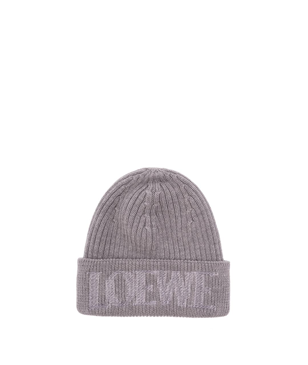 LOEWE Серая шерстяная шапка, фото 1
