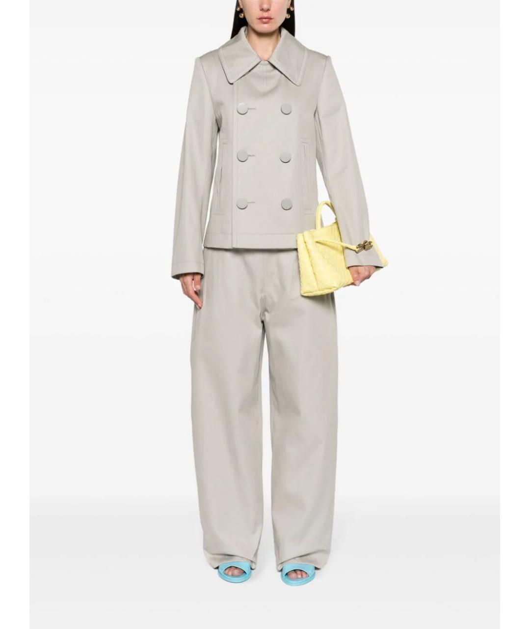 BOTTEGA VENETA Серые хлопковые брюки широкие, фото 2