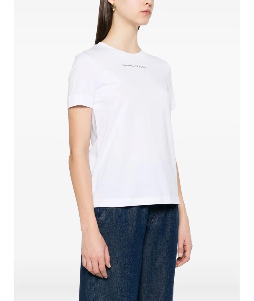 MAX MARA Белая хлопковая футболка, фото 5