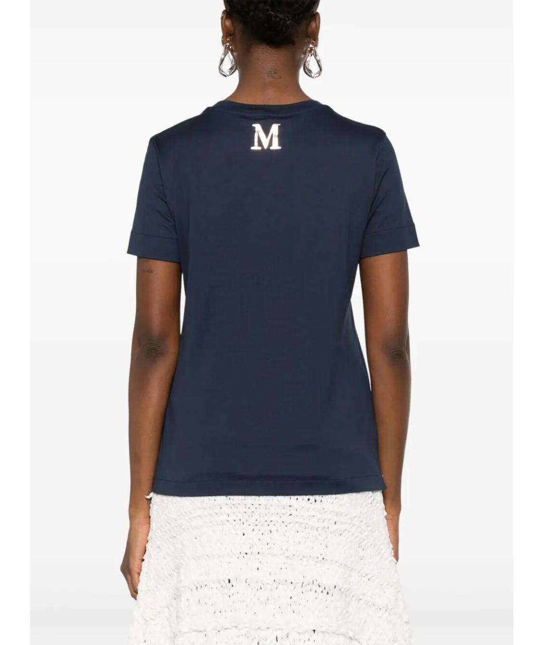 MAX MARA Синяя хлопковая футболка, фото 5