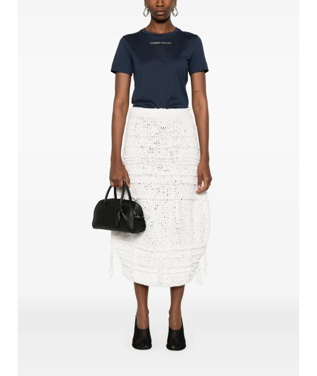 MAX MARA Синяя хлопковая футболка, фото 2