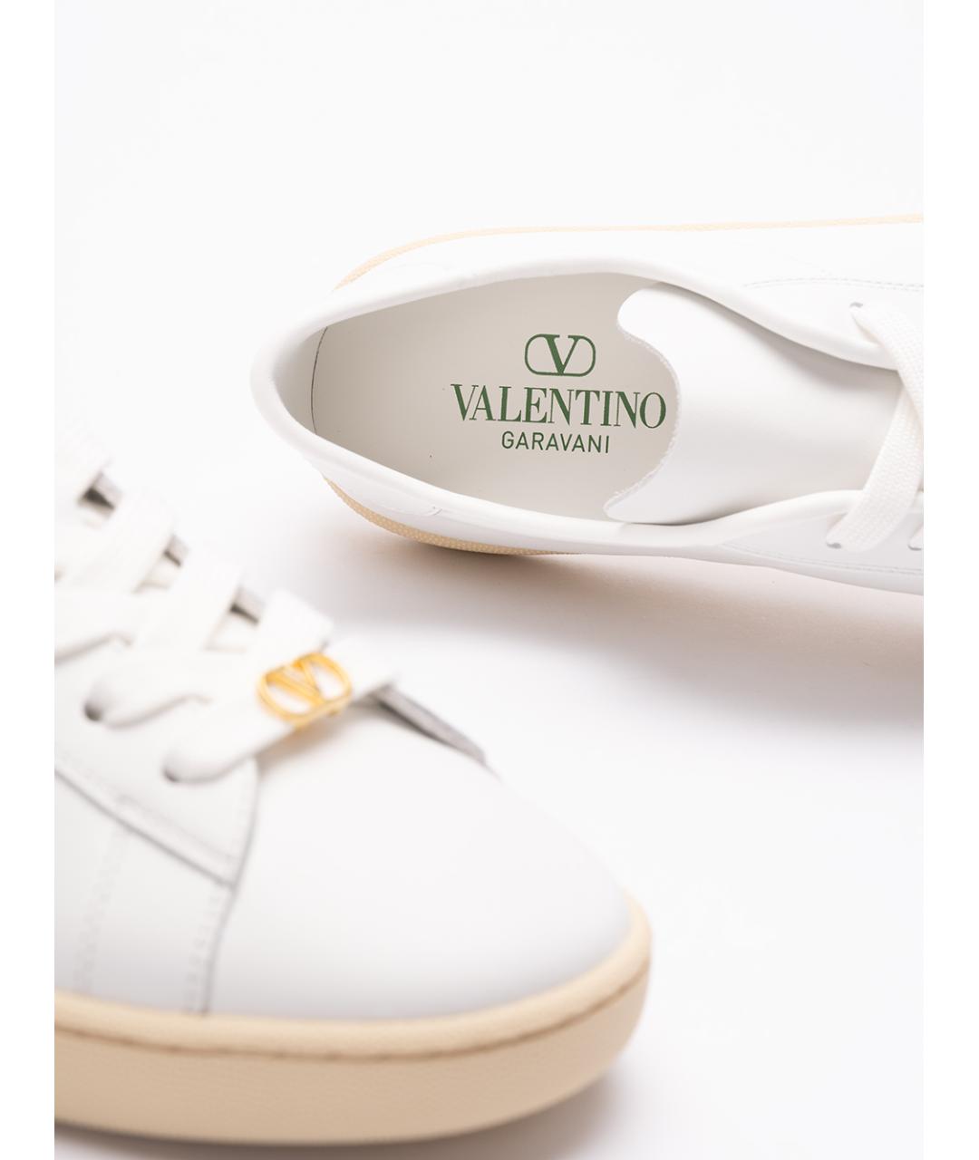 VALENTINO Белые кожаные низкие кроссовки / кеды, фото 5