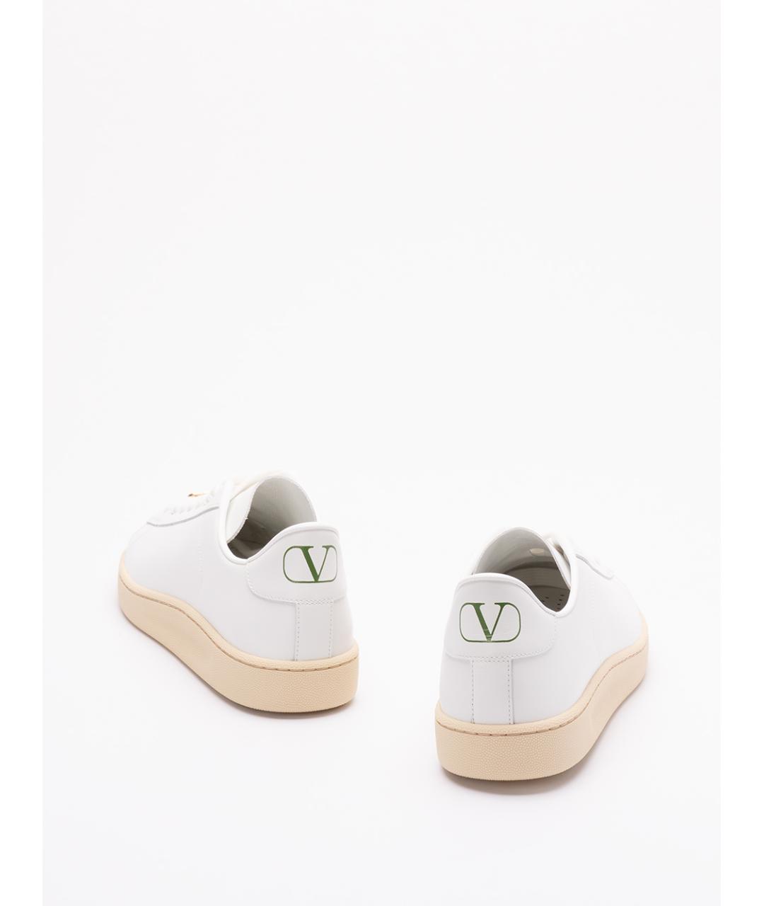 VALENTINO Белые кожаные низкие кроссовки / кеды, фото 3