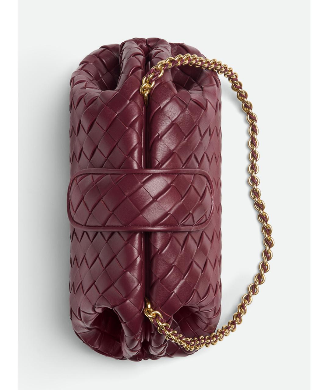 BOTTEGA VENETA Бордовая кожаная сумка через плечо, фото 3