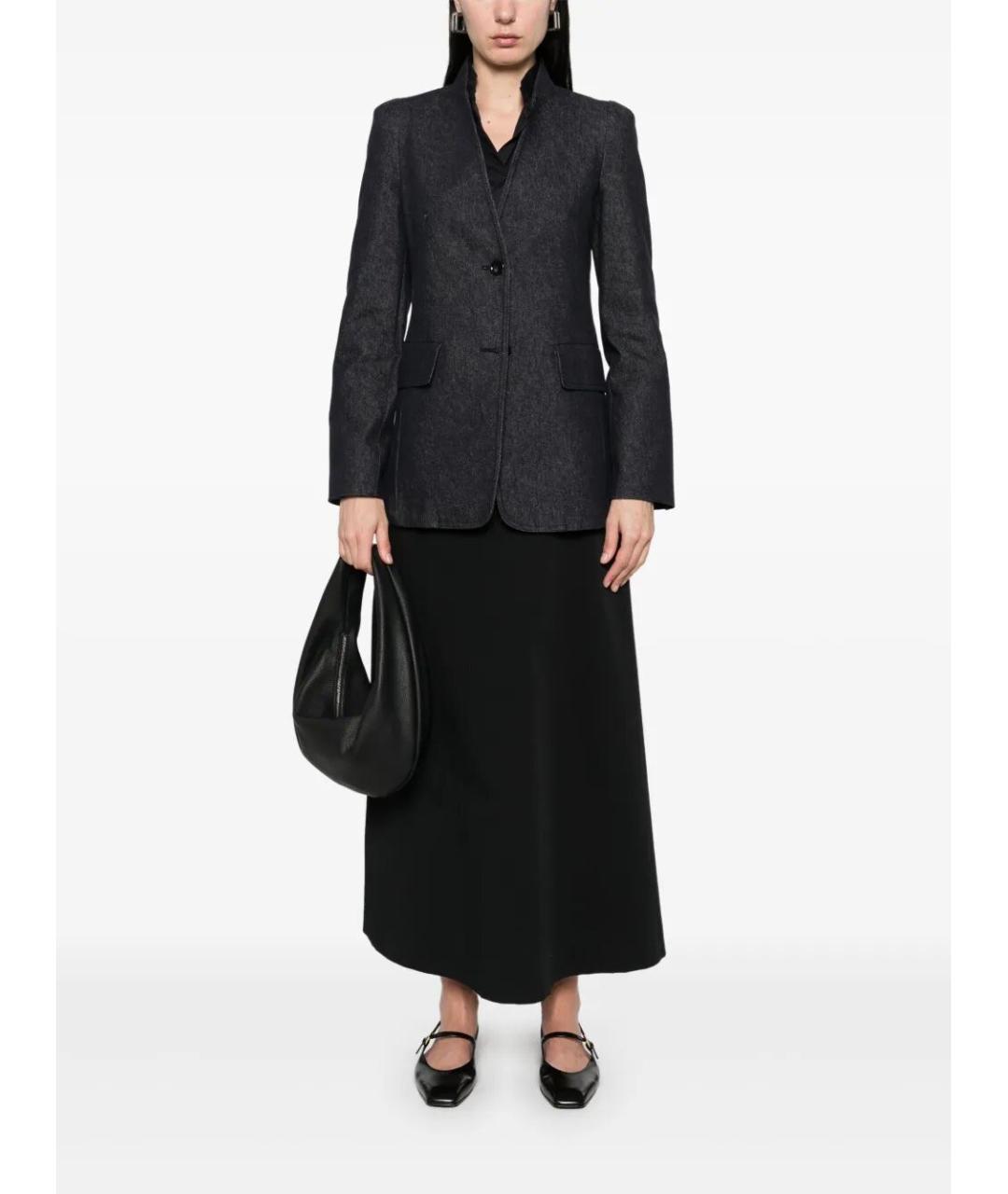 MAX MARA Темно-синий хлопковый жакет/пиджак, фото 2