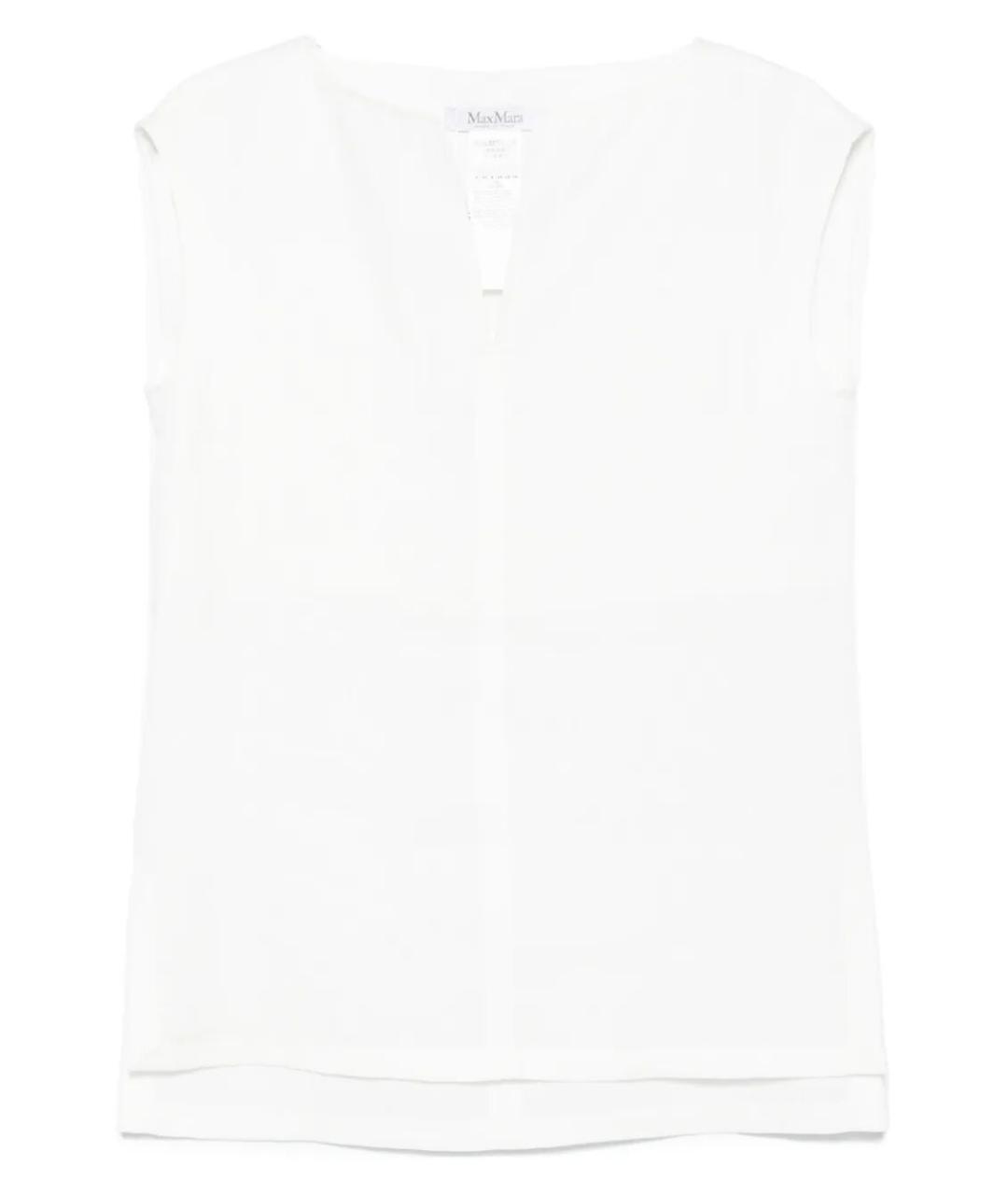 MAX MARA Белая льняная майка, фото 1