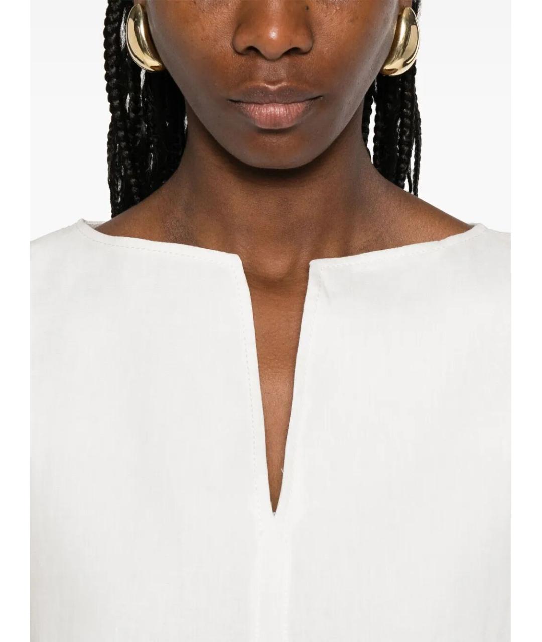 MAX MARA Белая льняная майка, фото 5
