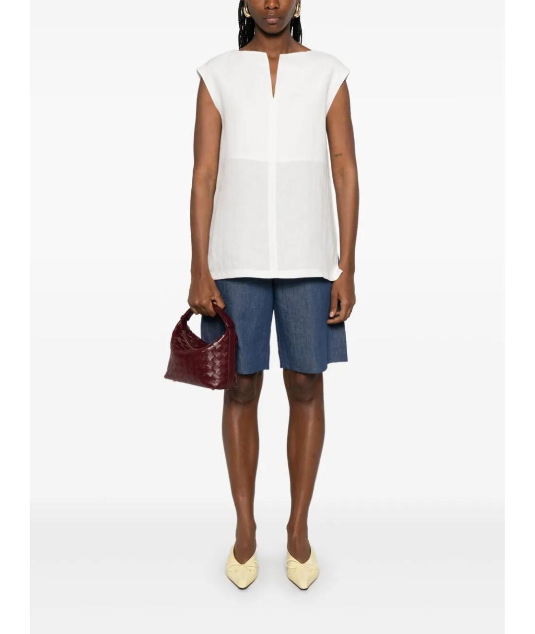 MAX MARA Белая льняная майка, фото 2