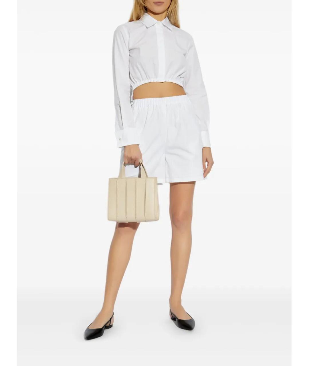 MAX MARA Белые хлопковые шорты, фото 2