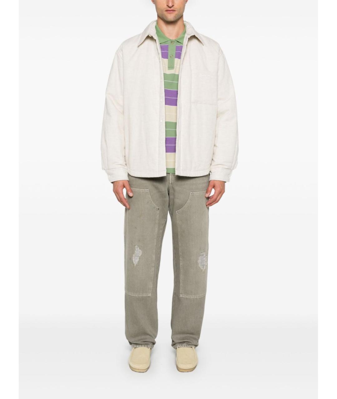 GOLDEN GOOSE DELUXE BRAND Хаки хлопко-полиэстеровые прямые джинсы, фото 5