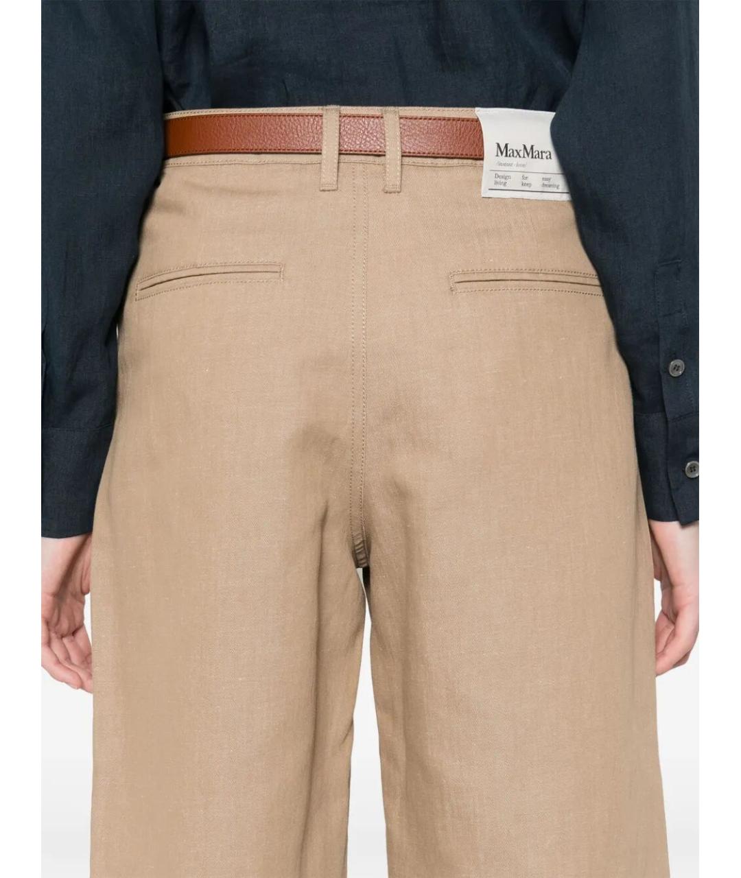 MAX MARA Бежевые хлопковые шорты, фото 4