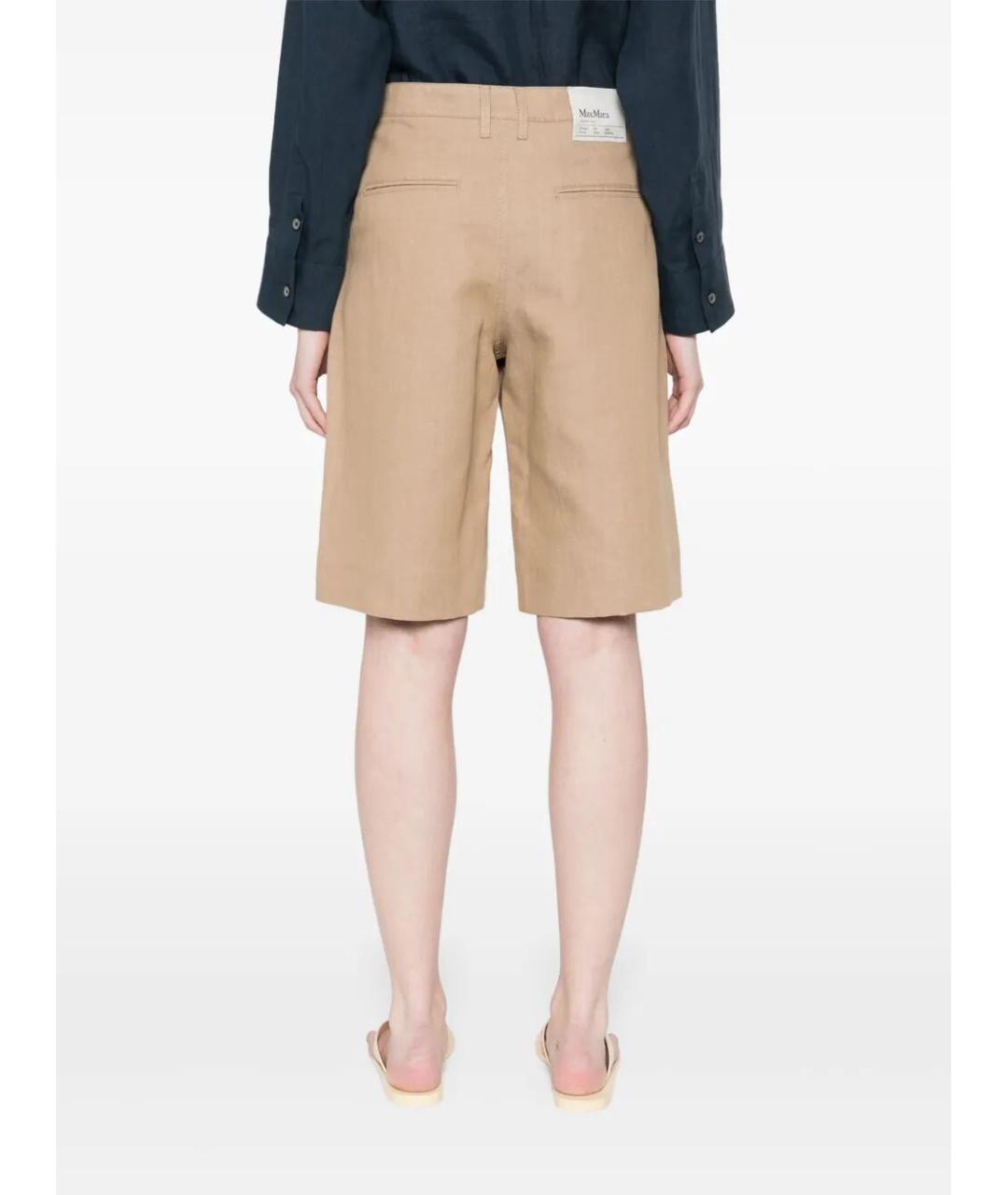 MAX MARA Бежевые хлопковые шорты, фото 3
