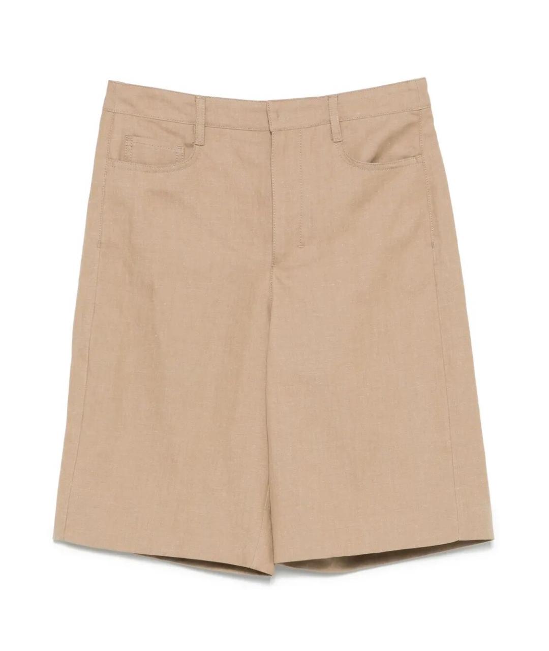 MAX MARA Бежевые хлопковые шорты, фото 1