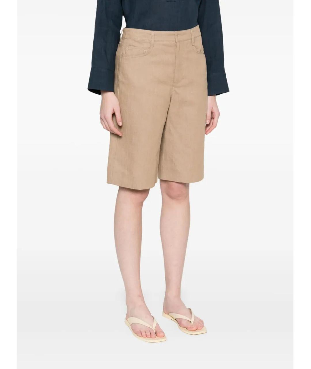 MAX MARA Бежевые хлопковые шорты, фото 5