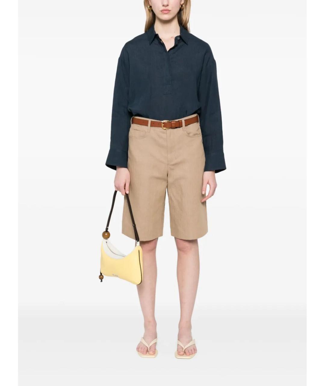 MAX MARA Бежевые хлопковые шорты, фото 2