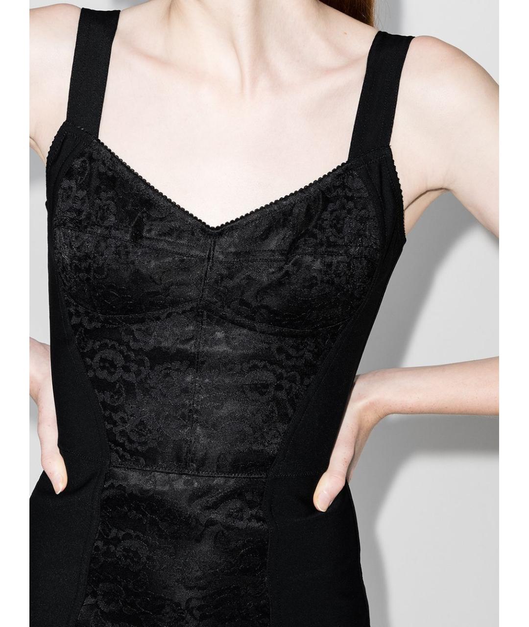 DOLCE&GABBANA Черное полиэстеровое коктейльное платье, фото 3