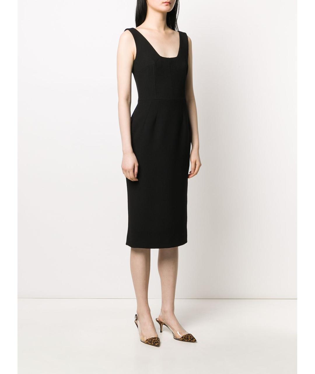 DOLCE&GABBANA Черное шерстяное коктейльное платье, фото 2