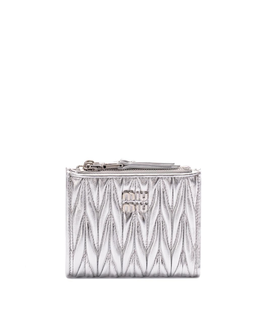 MIU MIU Антрацитовый кожаный кошелек, фото 1