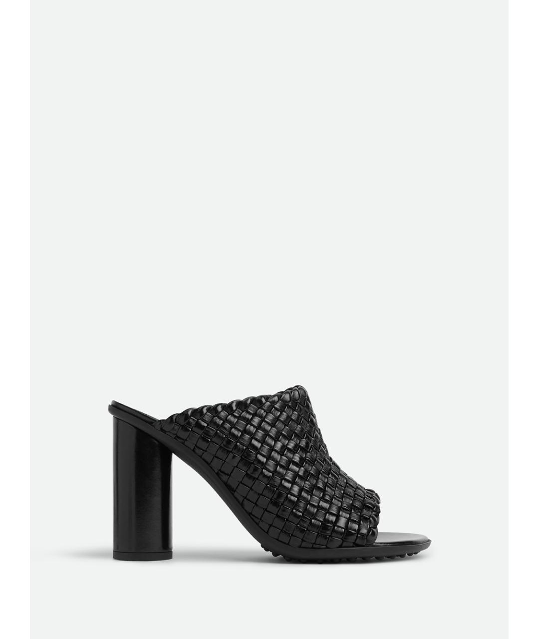 BOTTEGA VENETA Черные кожаные мюли, фото 5