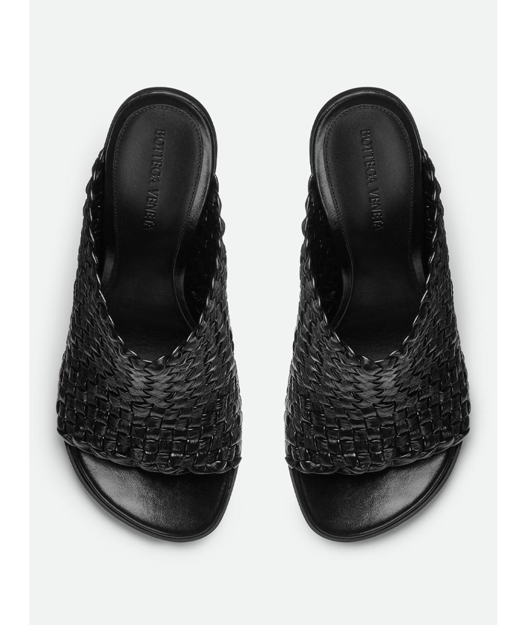BOTTEGA VENETA Черные кожаные мюли, фото 4
