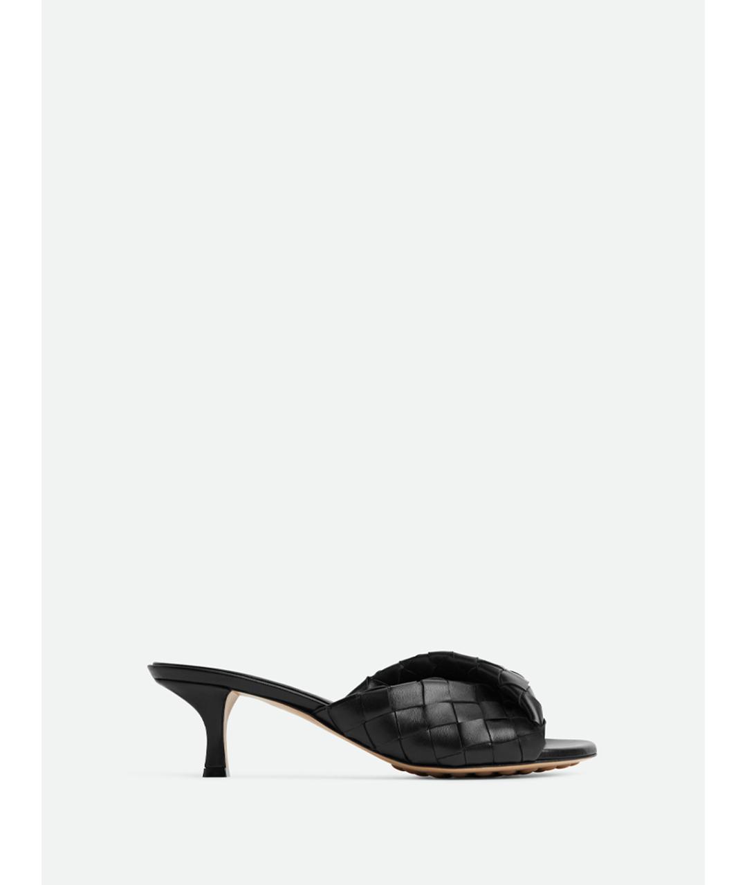BOTTEGA VENETA Черные кожаные мюли, фото 5