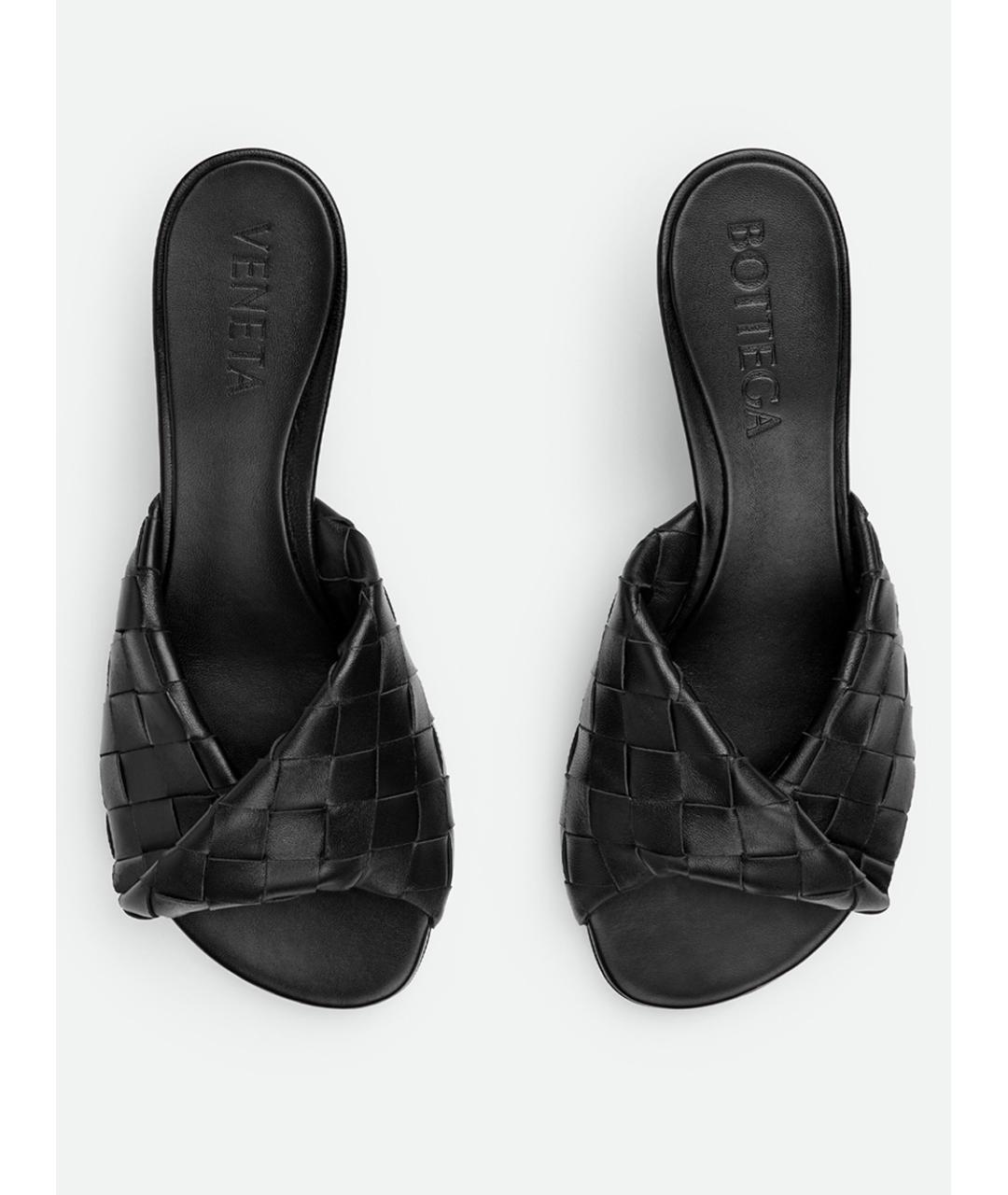 BOTTEGA VENETA Черные кожаные мюли, фото 4