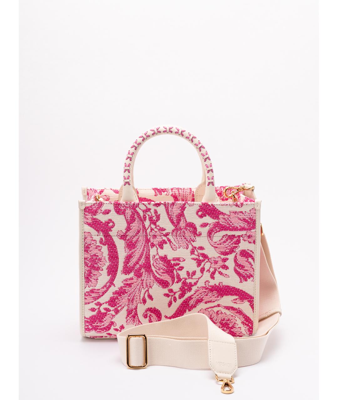 VERSACE Розовая тканевая сумка тоут, фото 2