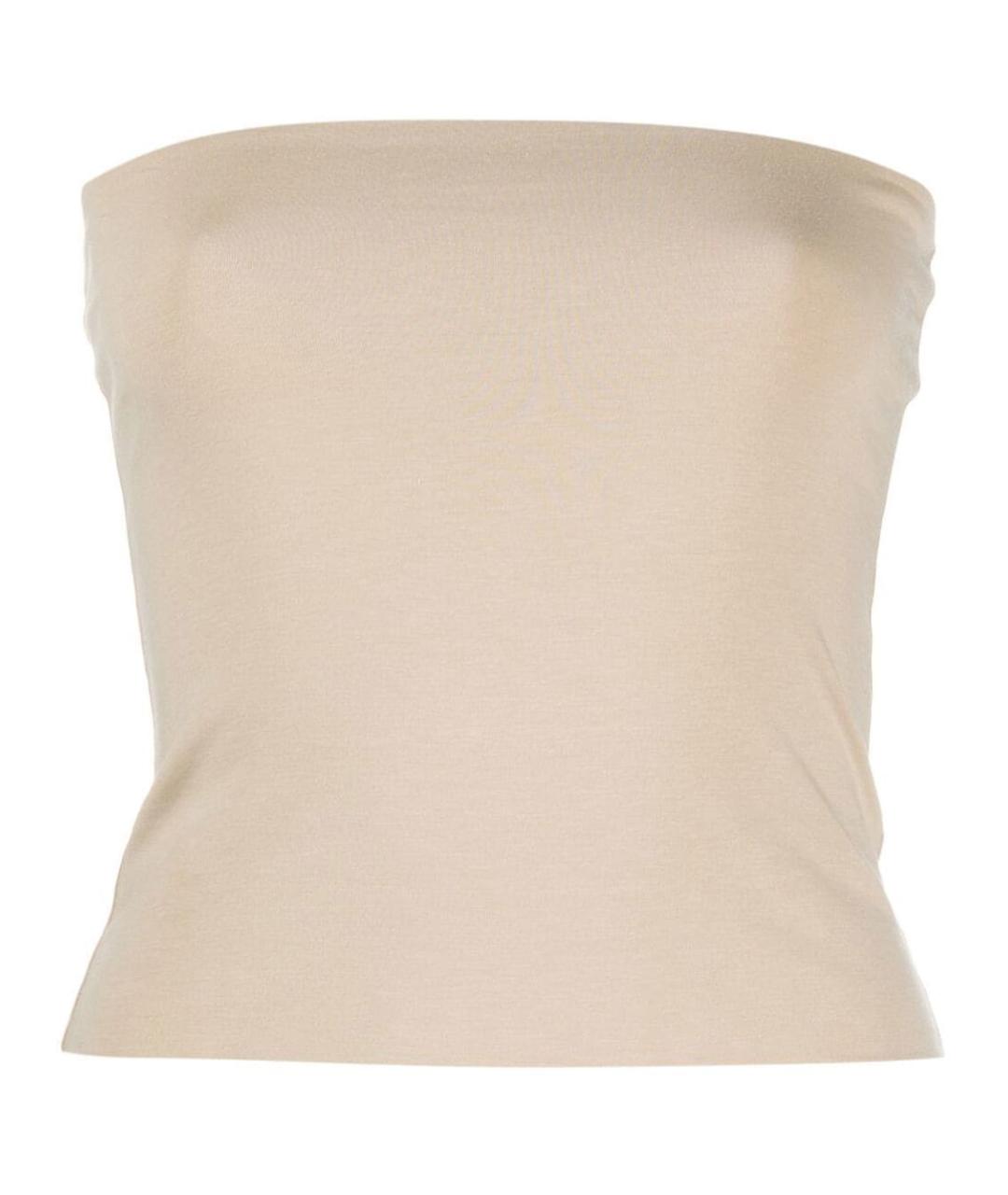 BRUNELLO CUCINELLI Бежевая хлопко-эластановая майка, фото 1