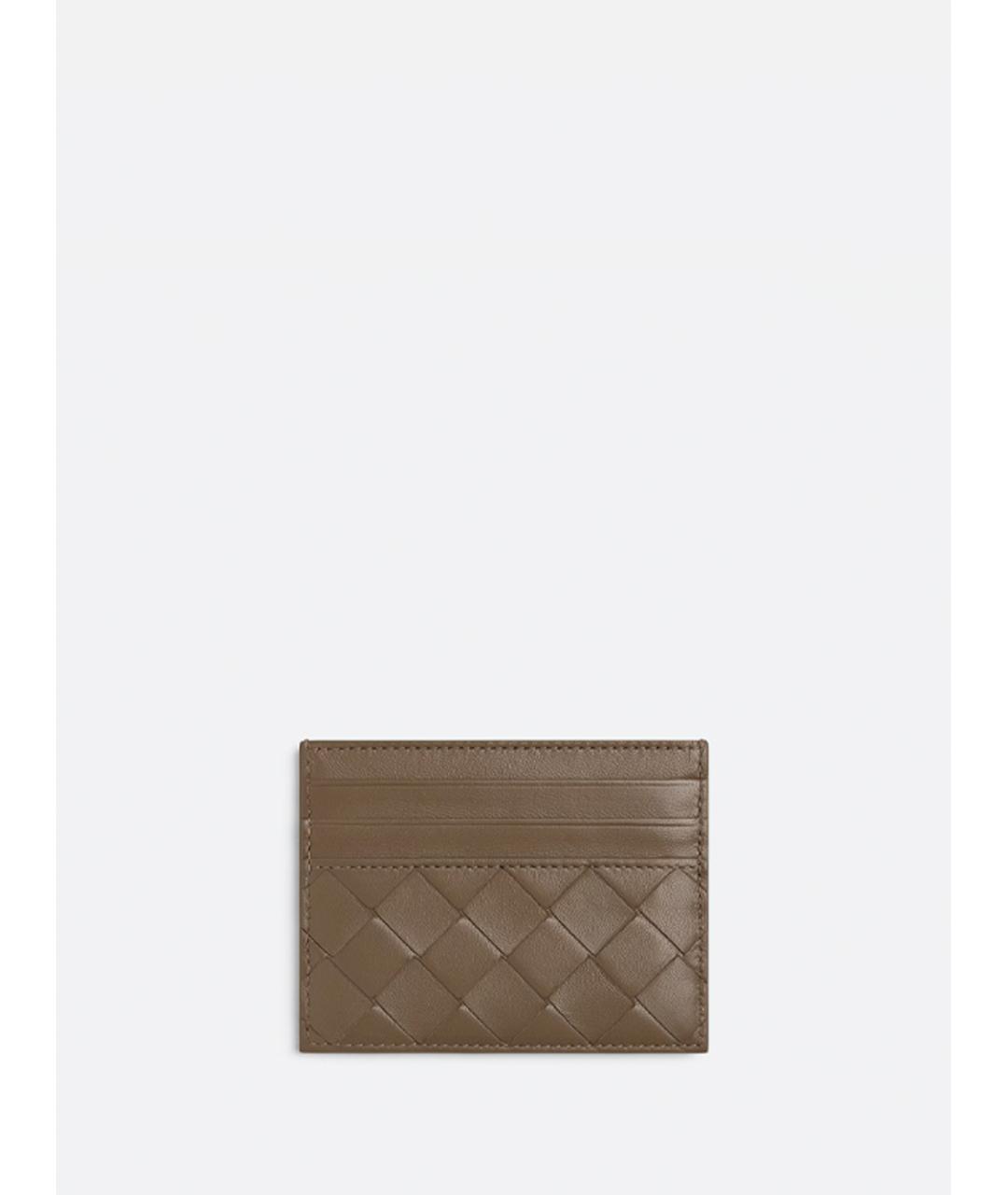 BOTTEGA VENETA Коричневый кожаный кардхолдер, фото 2