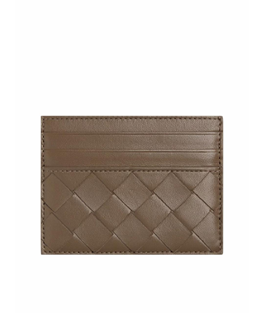BOTTEGA VENETA Коричневый кожаный кардхолдер, фото 1