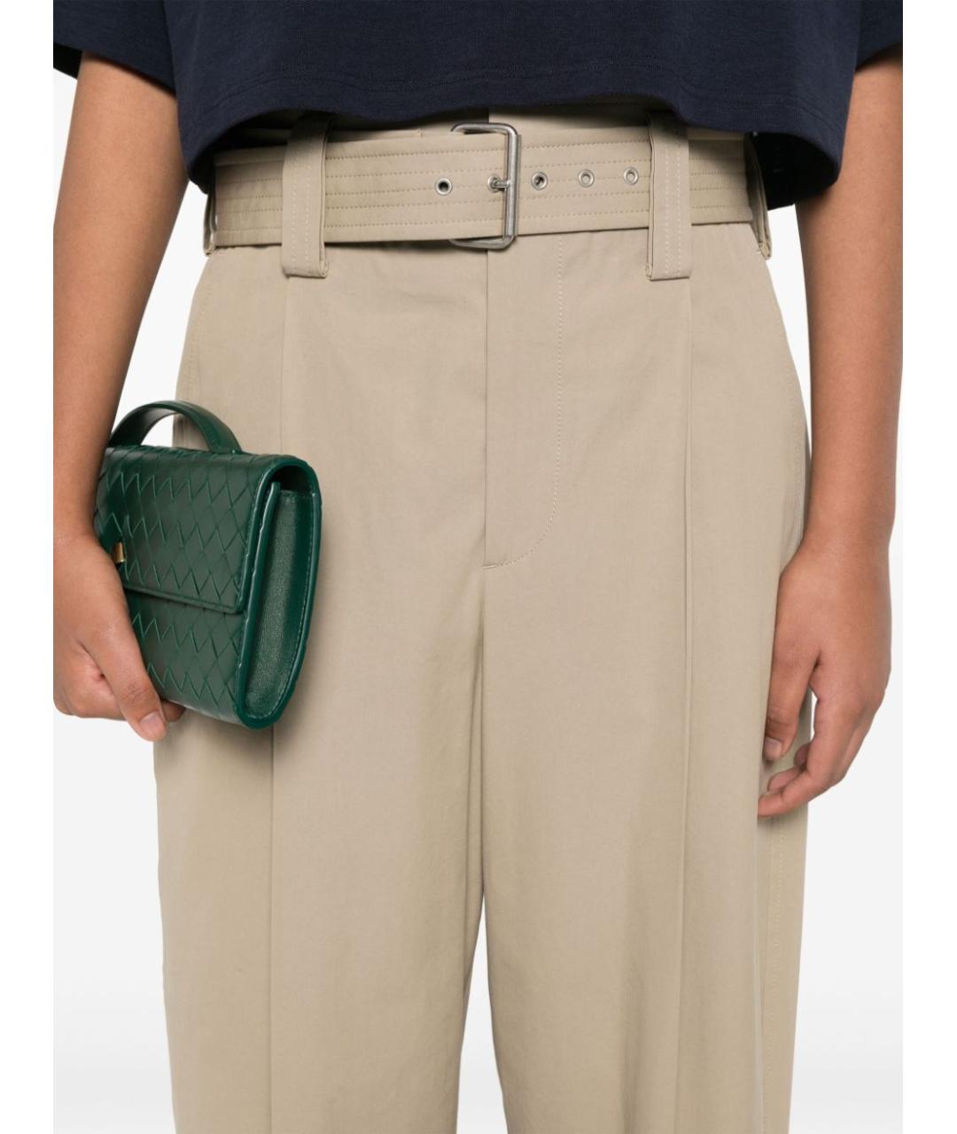 BOTTEGA VENETA Бежевые хлопковые прямые брюки, фото 3