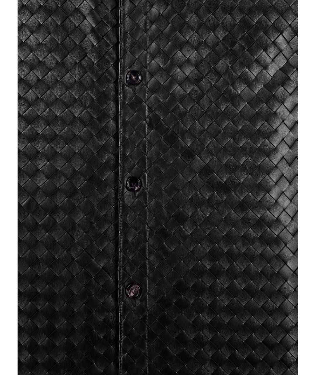 BOTTEGA VENETA Черная кожаная рубашка, фото 3