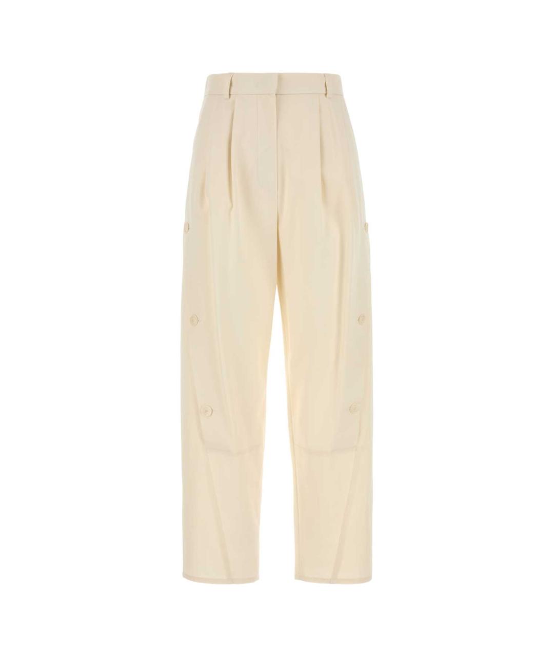 MAX MARA Бежевые хлопковые прямые брюки, фото 1