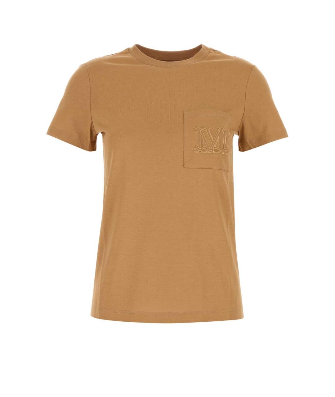 MAX MARA Бежевая хлопковая футболка, фото 1