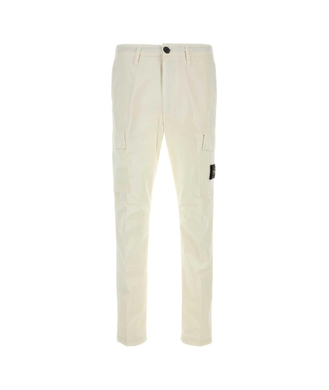 STONE ISLAND Бежевые хлопковые повседневные брюки, фото 1