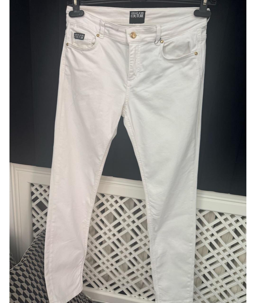 VERSACE JEANS COUTURE Белые хлопковые прямые джинсы, фото 6