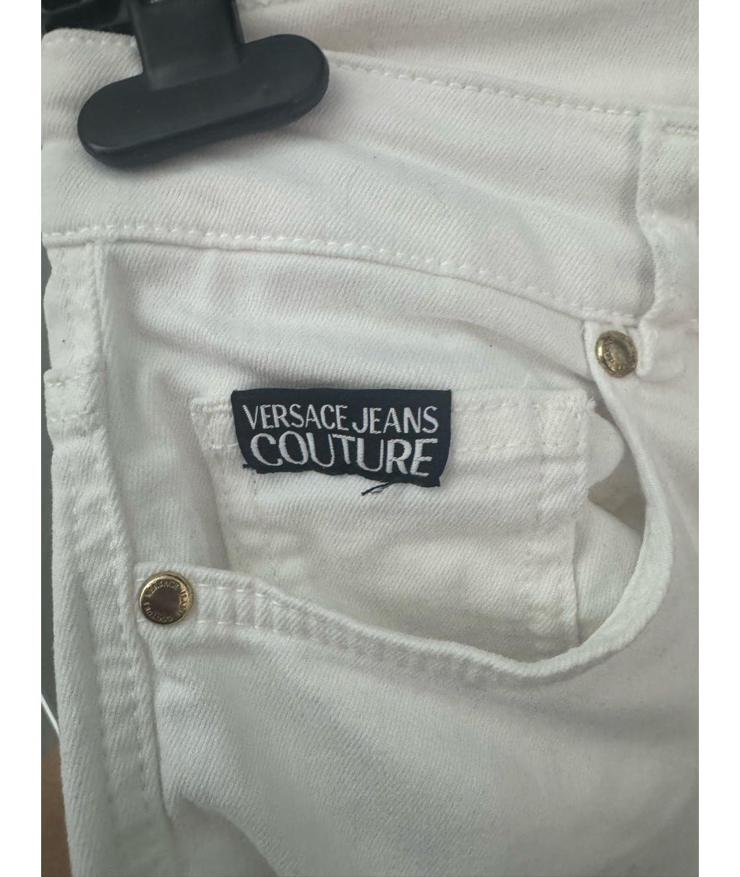 VERSACE JEANS COUTURE Белые хлопковые прямые джинсы, фото 3