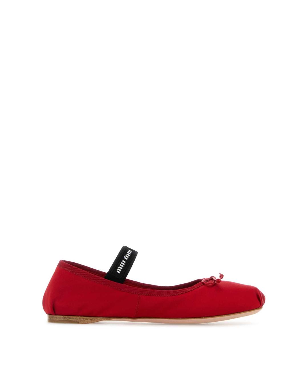 MIU MIU Красные текстильные балетки, фото 1