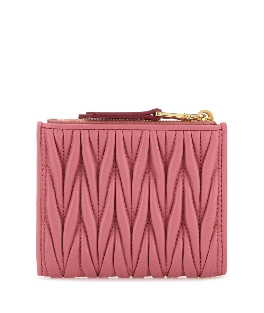 MIU MIU Розовый кожаный кошелек, фото 3