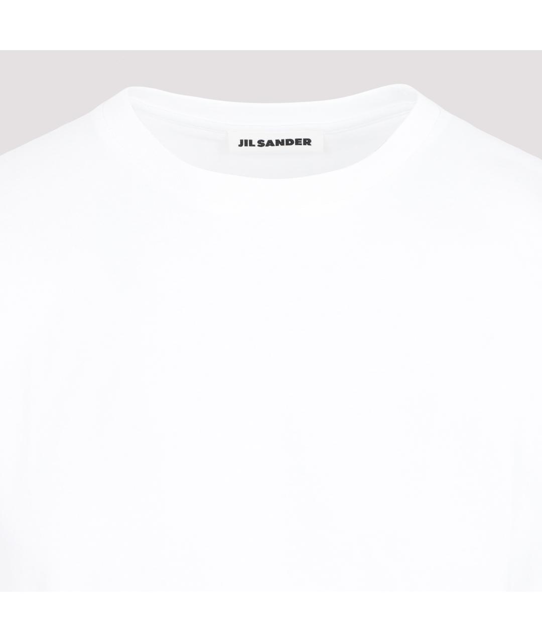 JIL SANDER Белая хлопковая футболка, фото 3