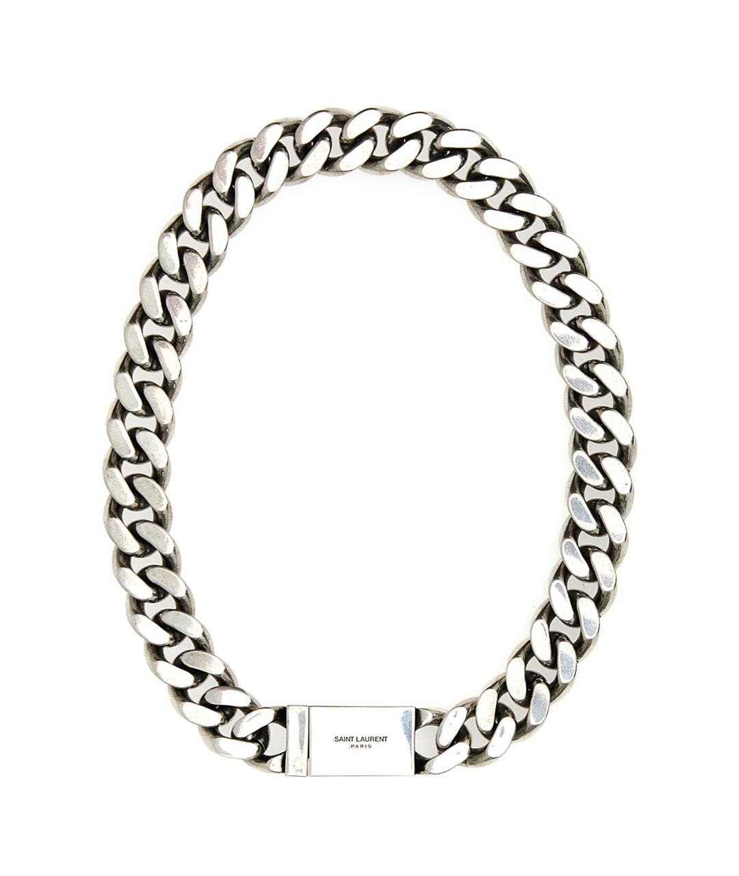 SAINT LAURENT Серебряная металлическая цепочка, фото 1