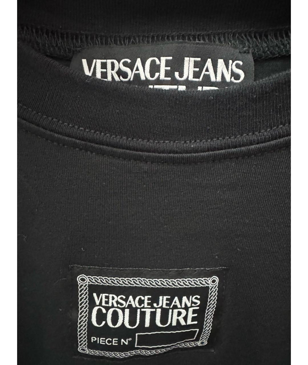 VERSACE JEANS COUTURE Черная хлопковая футболка, фото 4