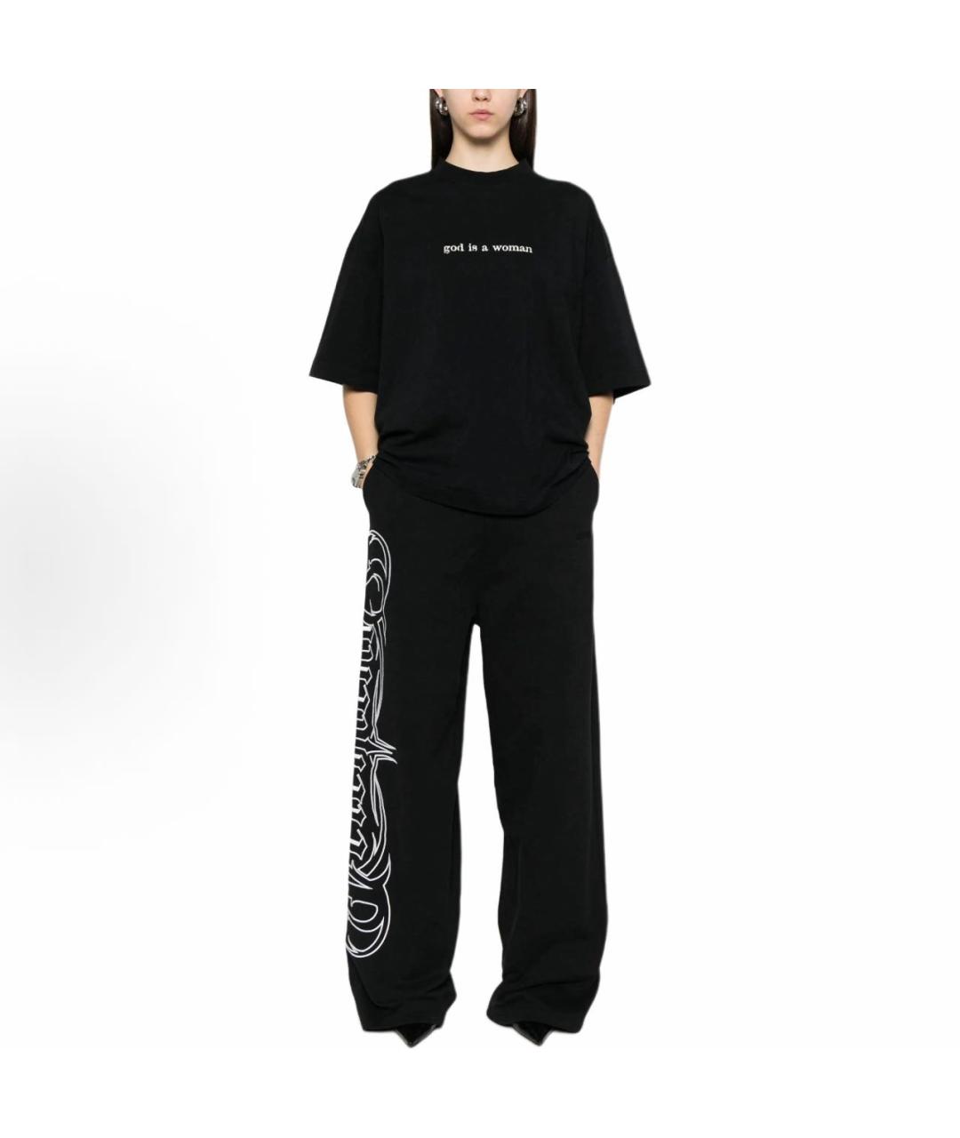 VETEMENTS Черная хлопковая футболка, фото 2