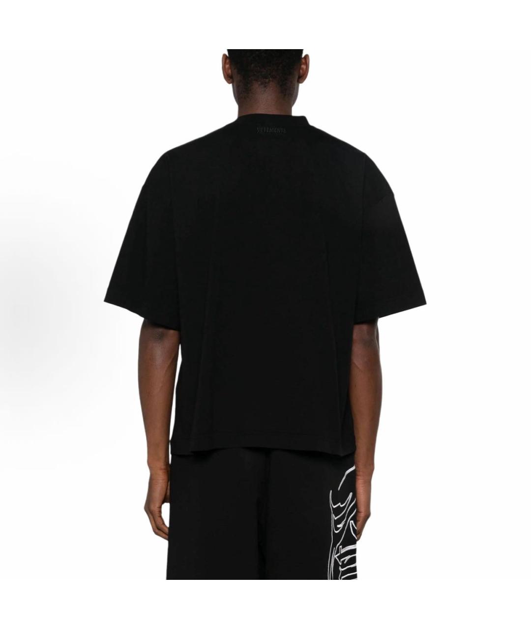 VETEMENTS Черная хлопковая футболка, фото 4