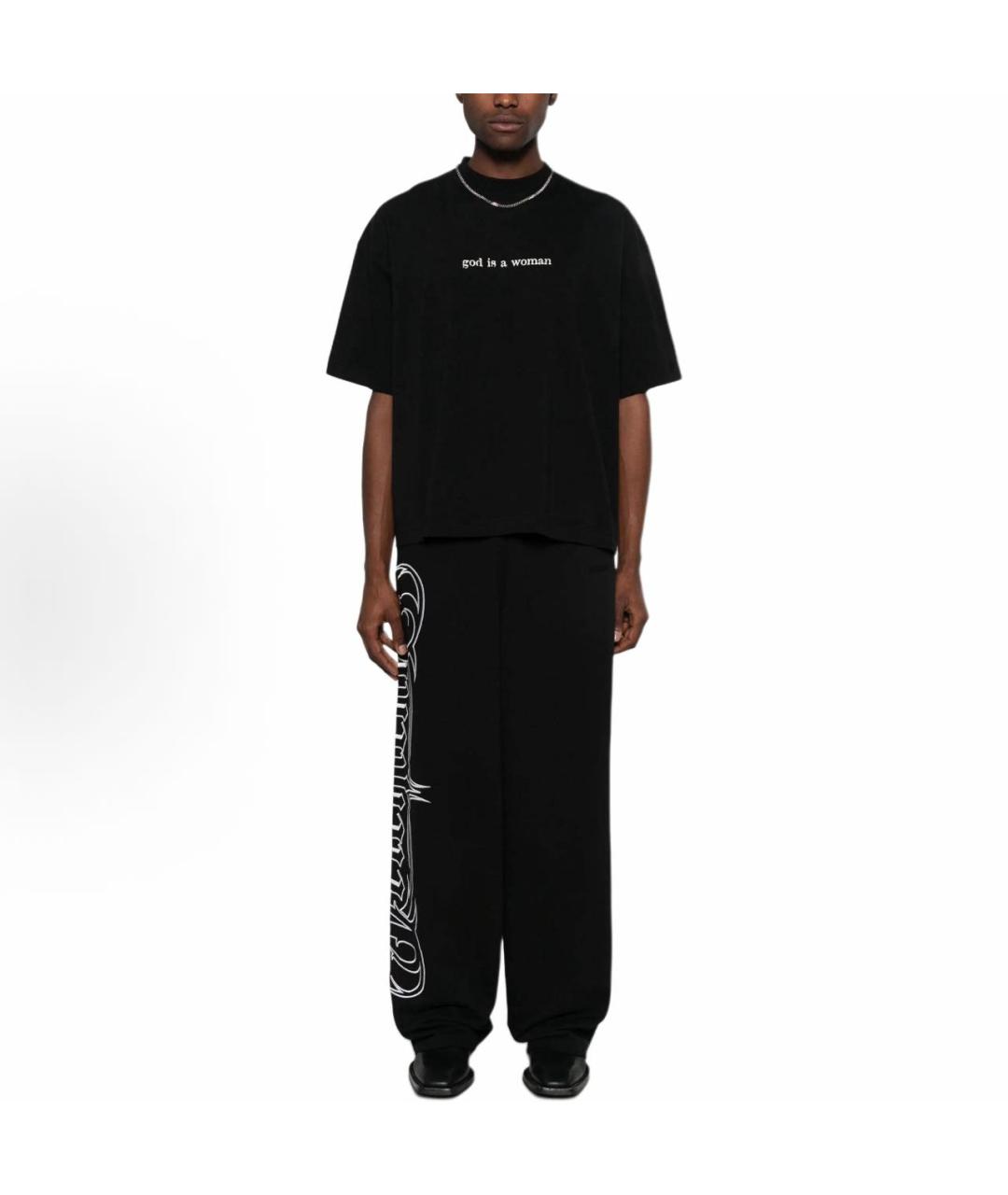 VETEMENTS Черная хлопковая футболка, фото 3